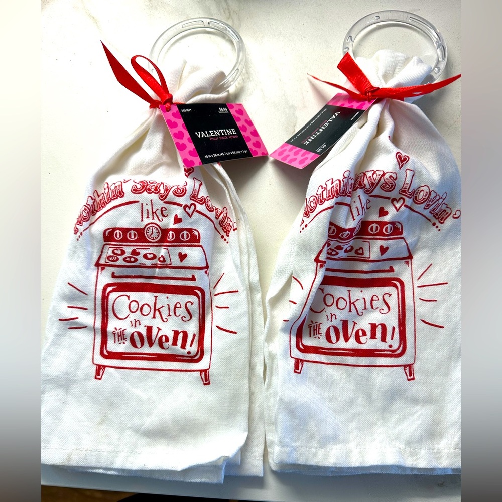 Valentines flour sack towels (2)